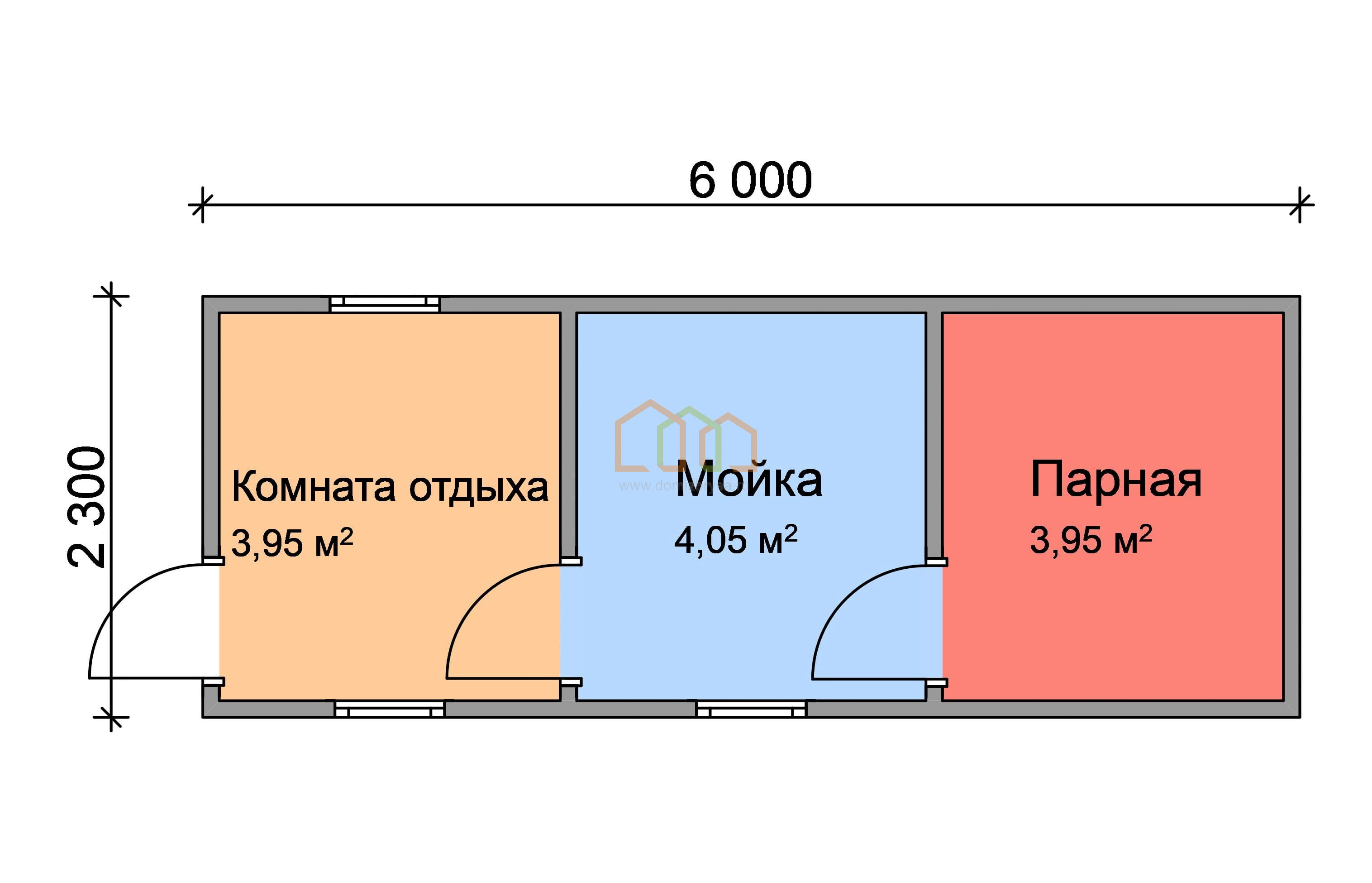 Перевозная баня из бруса 6х2,3 Площадь: 13.8 м² цена 368000 под ключ в  Брянске